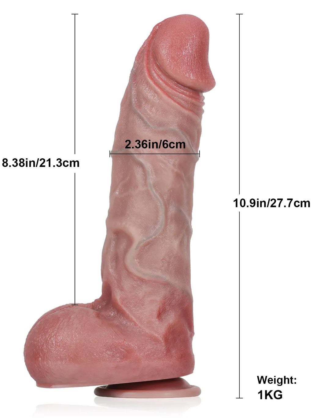 George - Dikke Dildo met 7 Stuwmodi en 3 Vibratiemodi - 27,7 cm