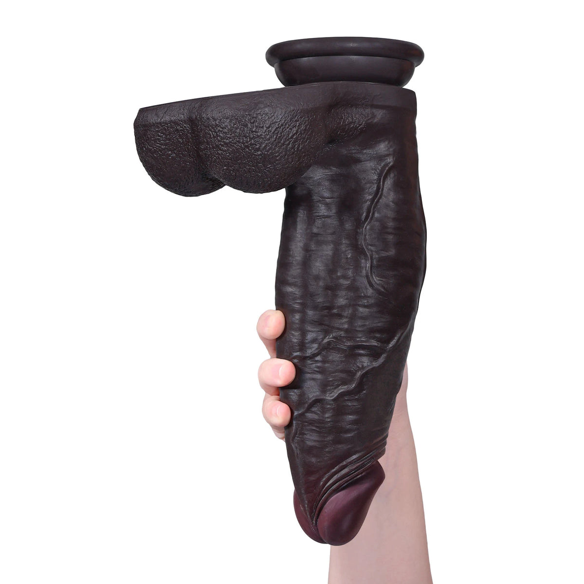 Hugo - Zwarte Grote Dikke Realistische Dildo met Progressief Verdikkend Profiel - 29,2 cm