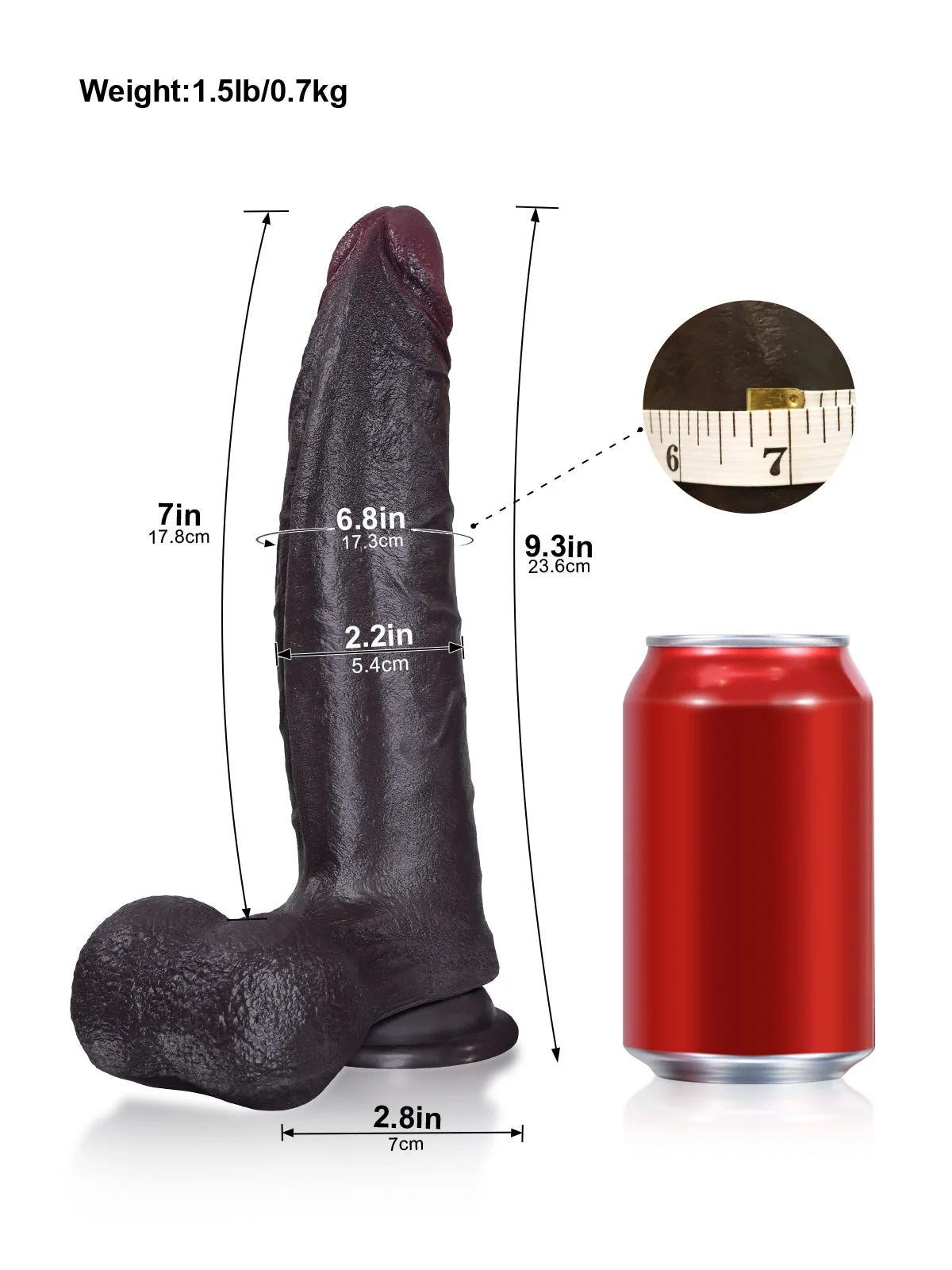 Hunter - Zwarte Gebogen G-Spot Dildo met Progressief Verdikkend Lichaam - 23,6 cm