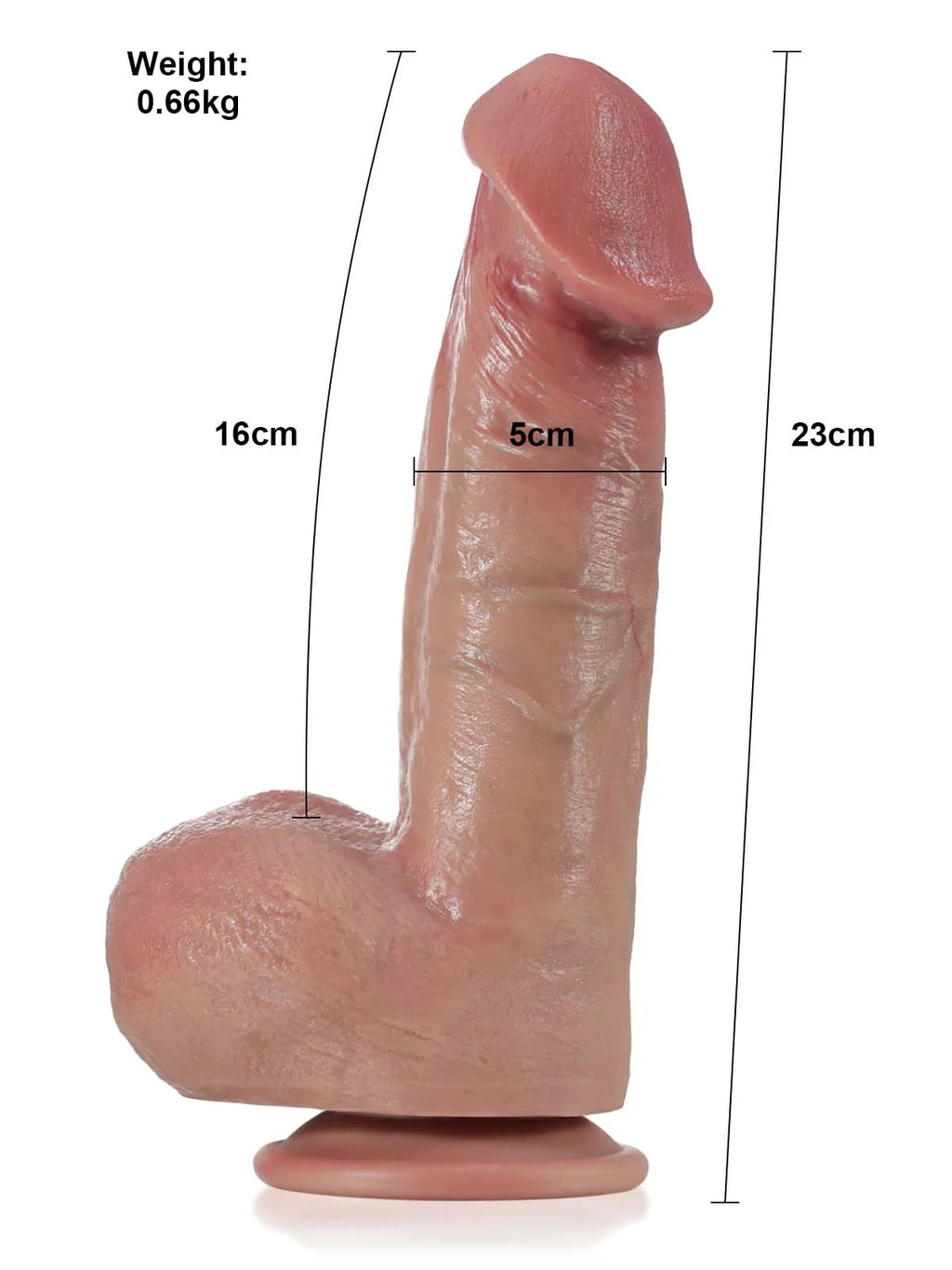 Jack - Dikke Realistische Dildo met Opgezette Glans - 23 cm