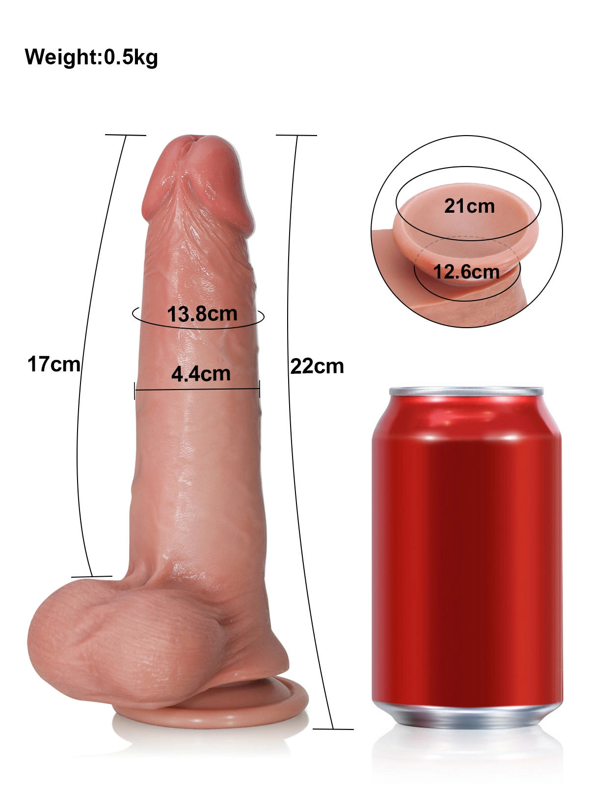 Jackson - Dildo met Slijdende Huid en Beweegbare Ballen - 22 cm