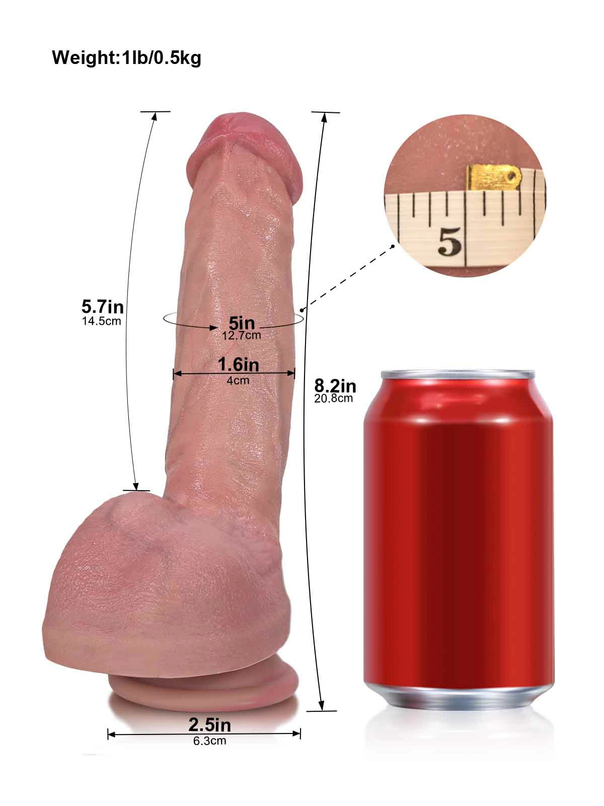 Jamie - Realistische Dual-Density Dildo met Buigbare Metalen Kiel - 20,8 cm