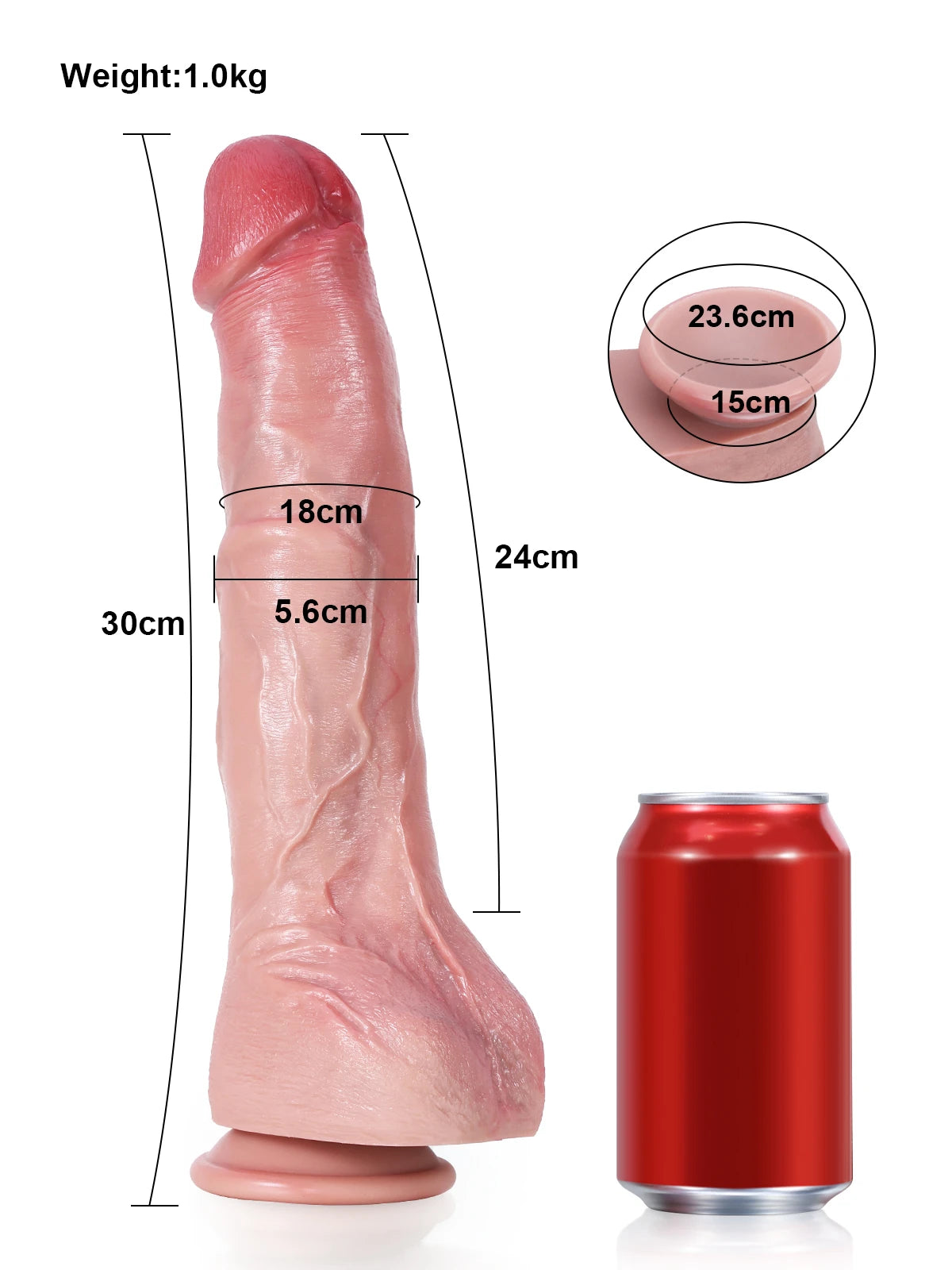 Jeff - Grote Realistische Anale Dildo met Buigbare Metalen Kern - 30 cm / 35 cm
