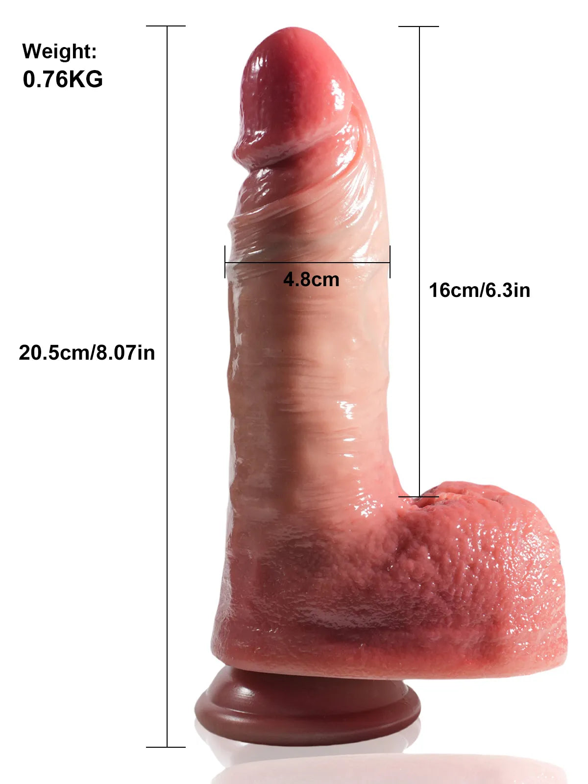 Jeremy - Vibrerende en Stotende Dildo met 7 Stuwmodi en 3 Vibratiemodi - 20,5 cm