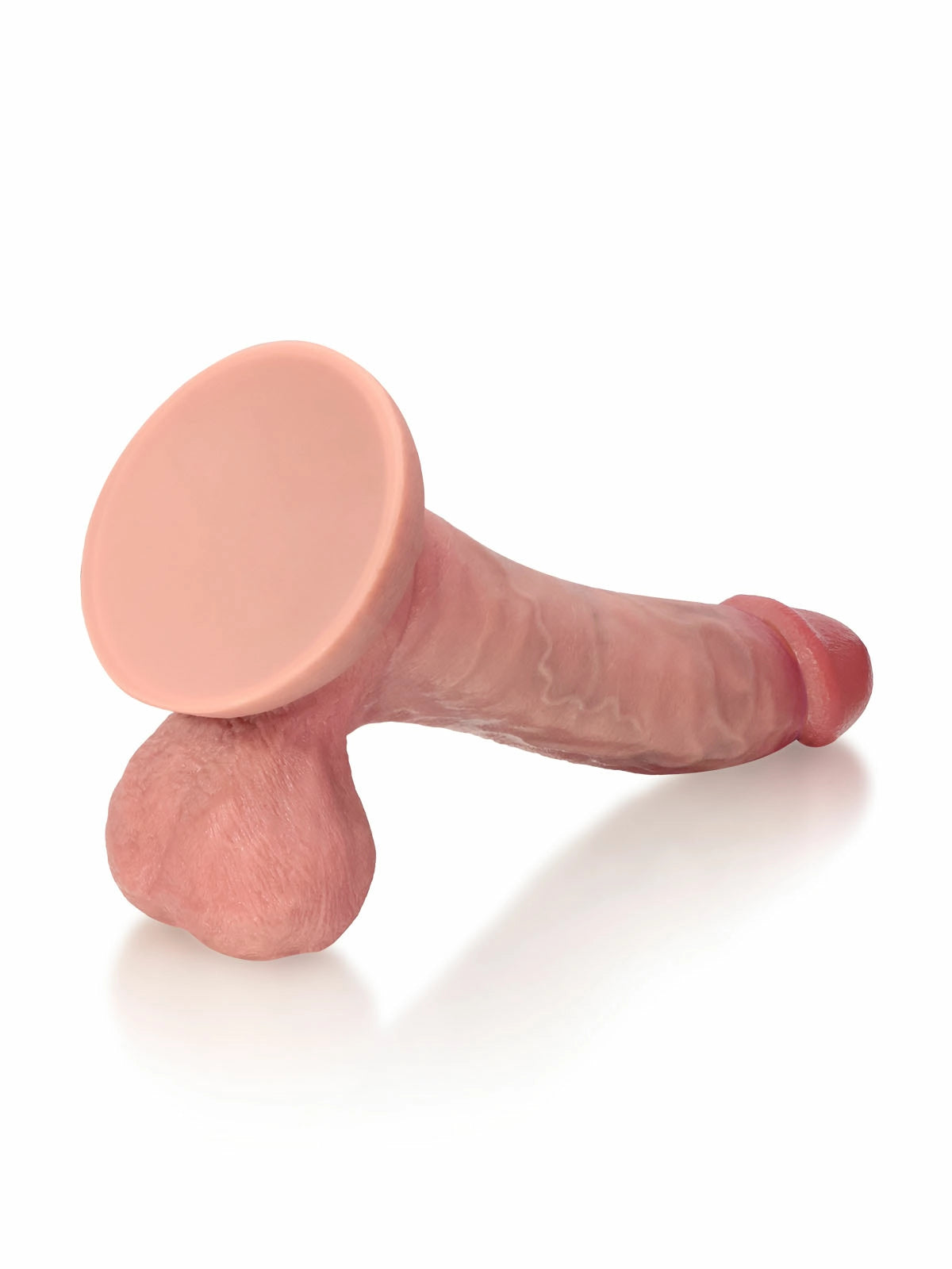 Jesse - Gebogen Dubbele-Dichtheid Dildo met Beweegbare Testikels en Zuignap - 25,4 cm