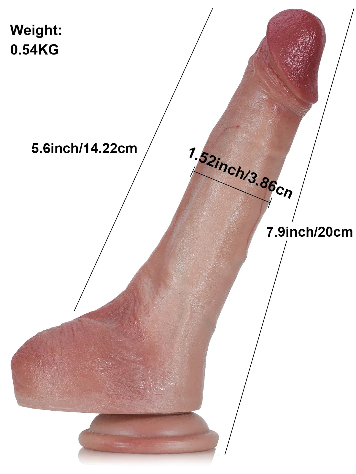 Jodie - Slanke Flexibele Siliconen Dildo met Metalen Kiel - 20 cm