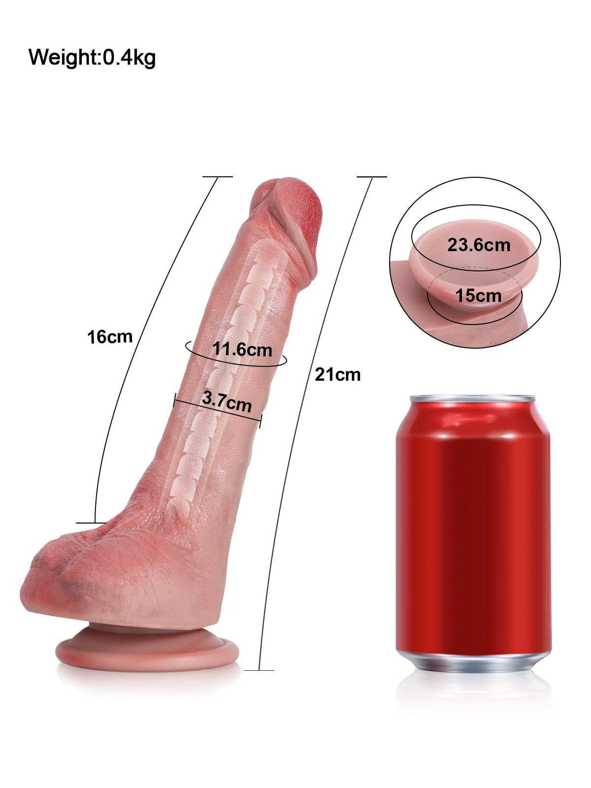 Jodie - Slanke Flexibele Siliconen Dildo met Metalen Kiel - 21 cm