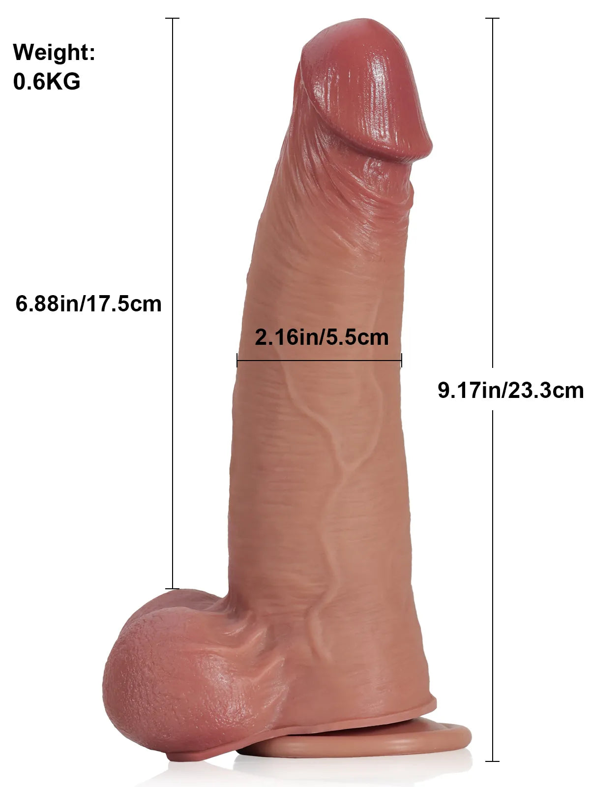 Jorg - Realistische Dildo met Sliding Skin en Dikke Schacht - 23,3 cm