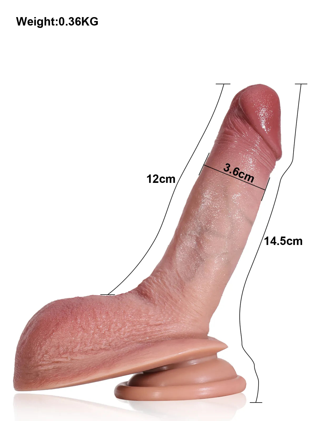 Julian - Realistische Siliconen Dildo met Grote Ballen - 14,5 cm