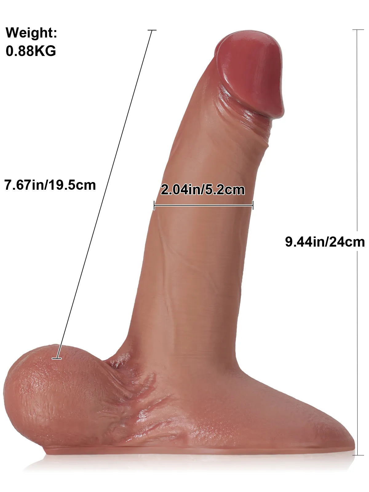 Lichtner - Realistische Dildo met Sliding Skin en Vac-U-Lock Aansluiting - 24 cm