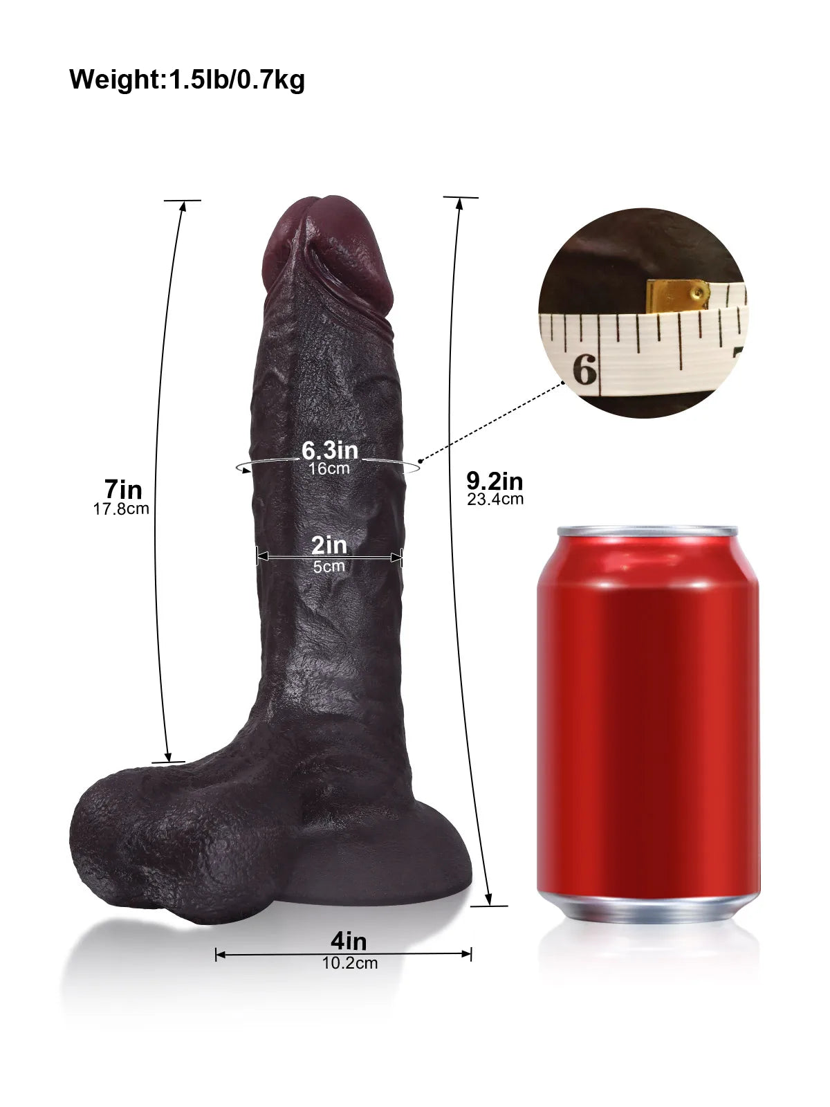 Logan - Zwarte Realistische Dubbele-Dichtheid Dildo met Zwaaiende Testikels - 23,4 cm