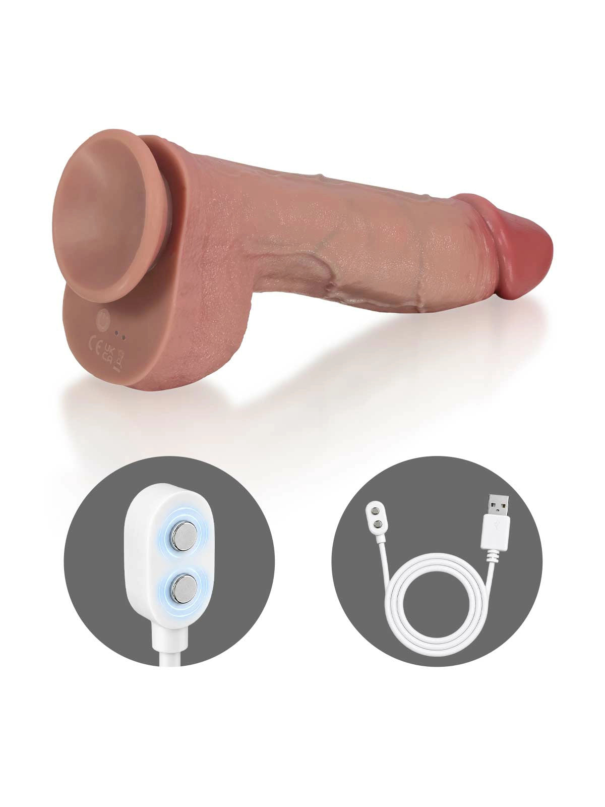 Marcus - Dikke Stotende Dildo met Opwaartse Kromming en Verwarming - 27 cm