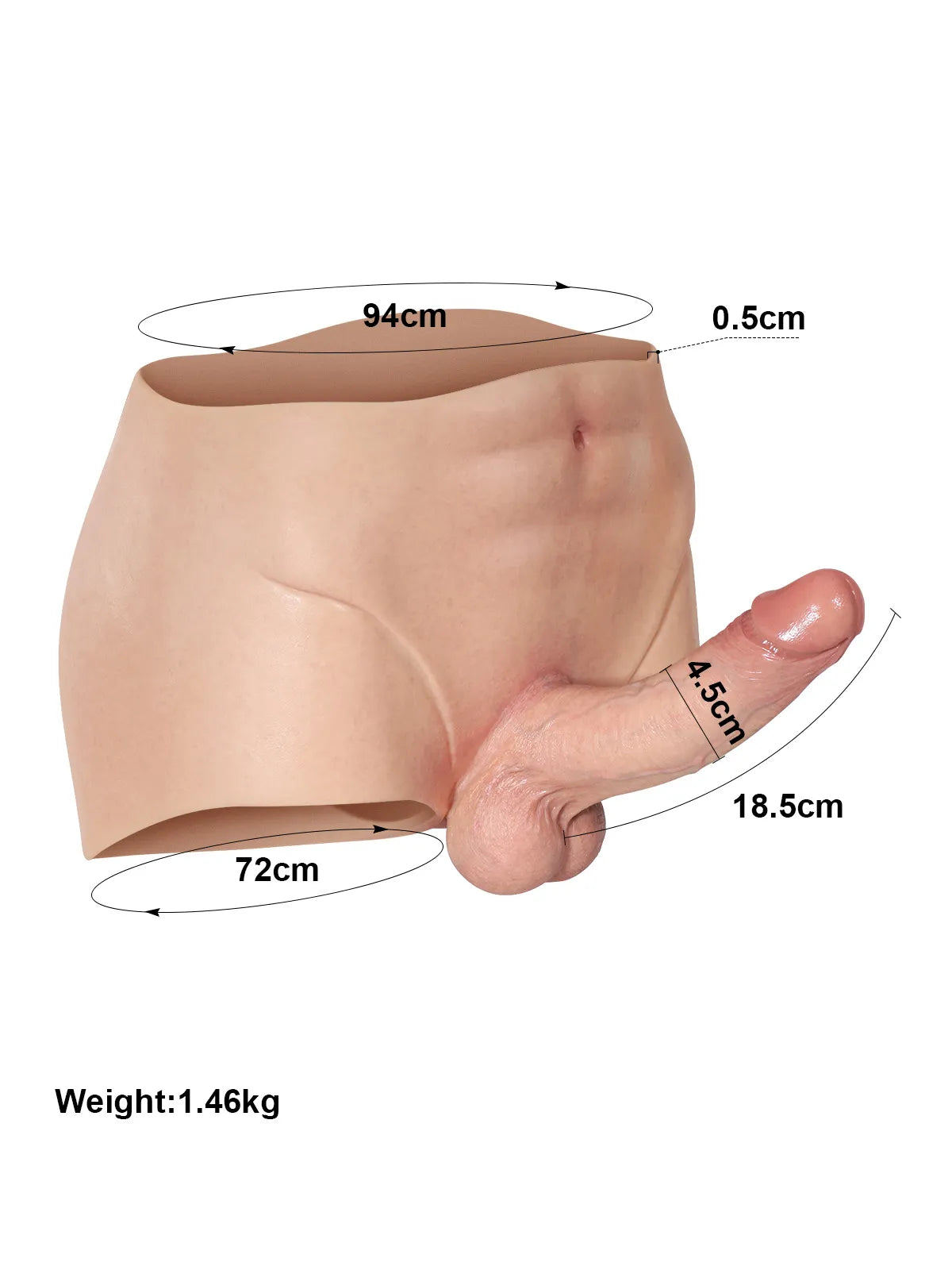 Marcus - Full-Wrap Siliconen Voorbind Dildo met Realistische Dildo - 18,5 cm