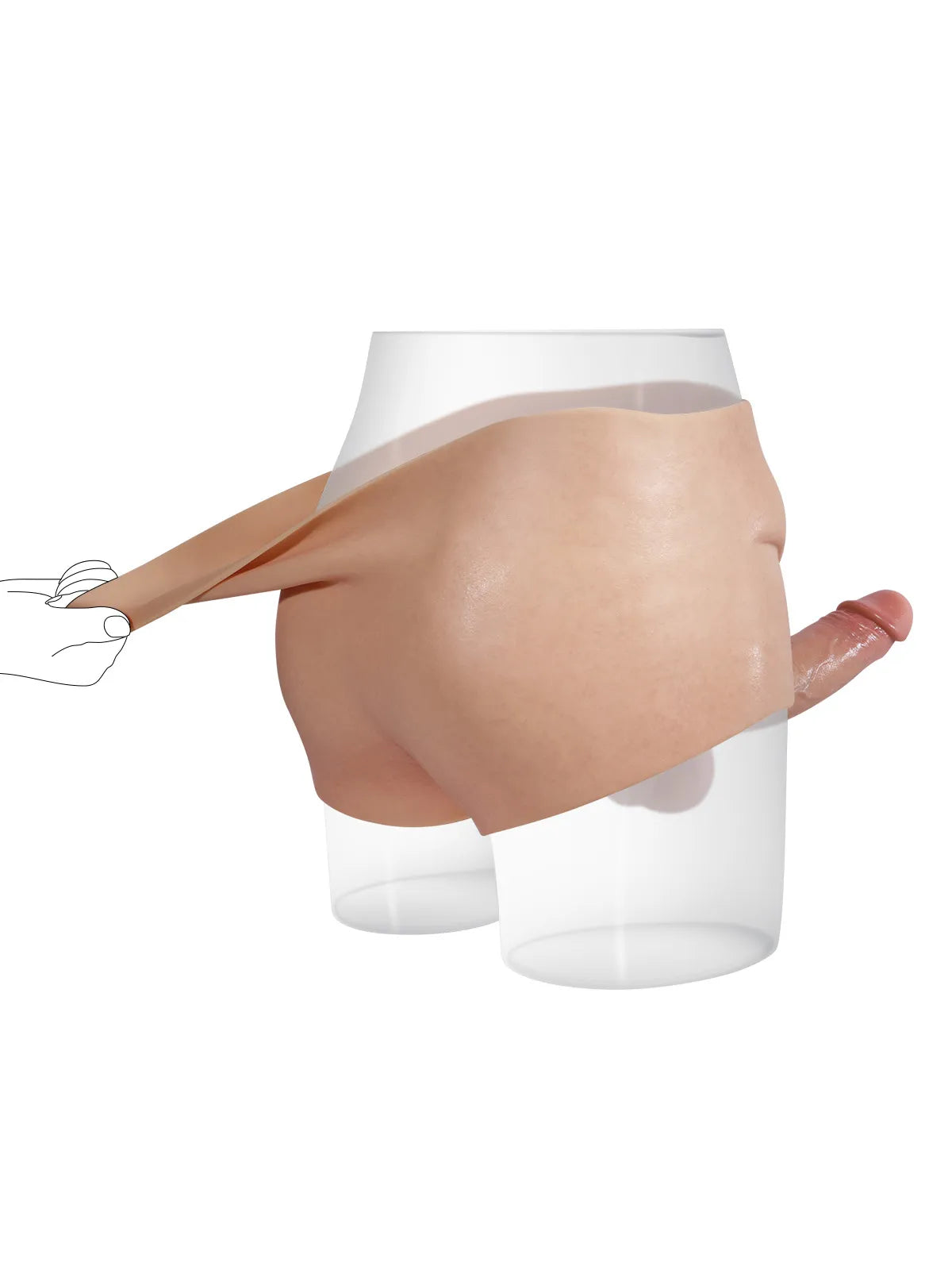 Marcus - Full-Wrap Siliconen Voorbind Dildo met Realistische Dildo - 18,5 cm