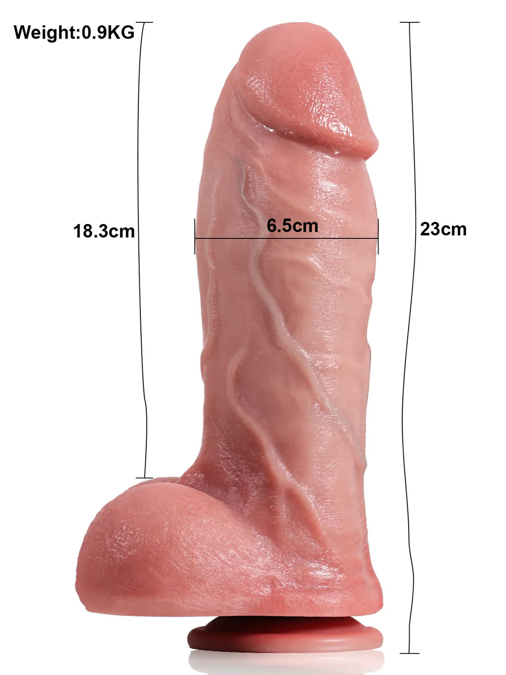 Mason - Dikke Stotende Vibrerende Dildo met 3 Stuwmodi en 9 Vibratiemodi - 23 cm
