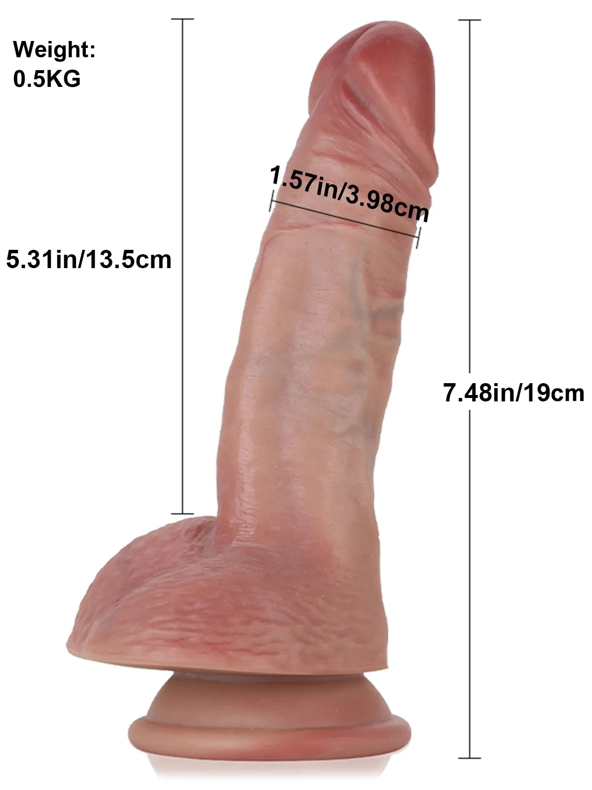 Mike - Kleine Realistische Dildo met Richel en Ballen - 19 cm