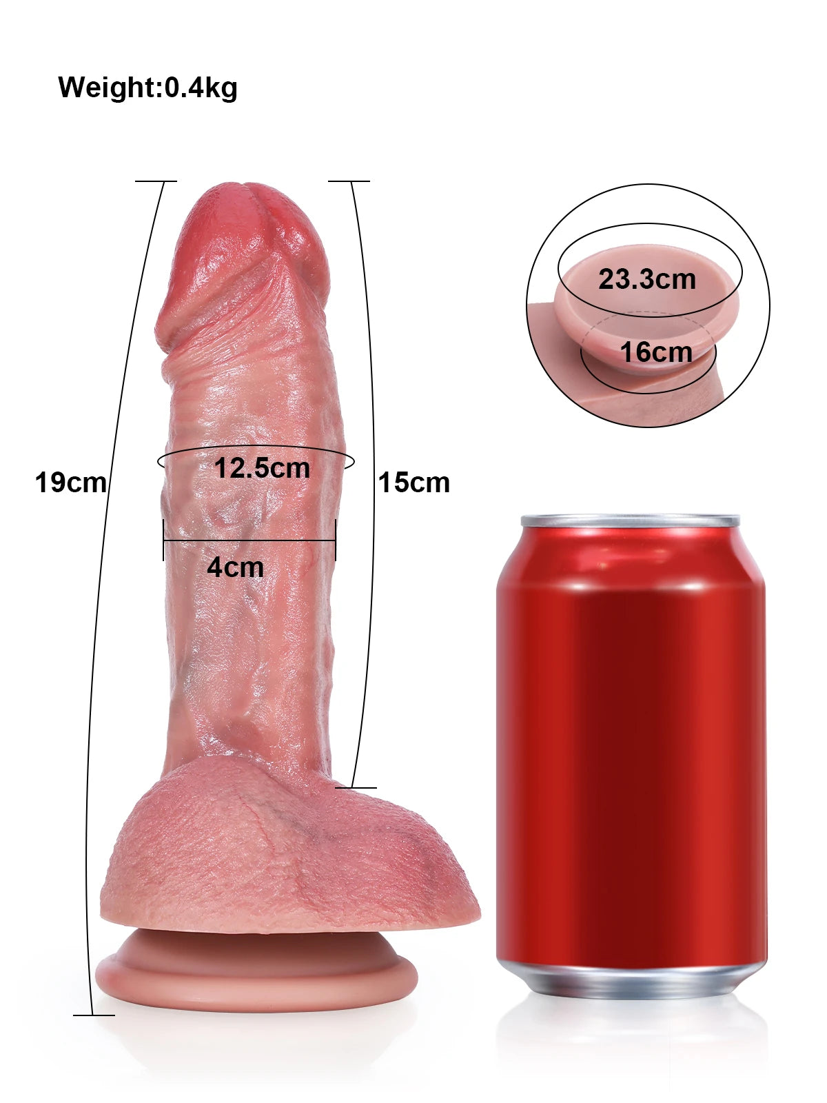 Mike - Kleine Realistische Dildo met Richel en Ballen - 19 cm