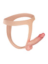 Nathan - Ultra-Dunne Siliconen Voorbind Dildo met Vlezig Huid - 15 cm