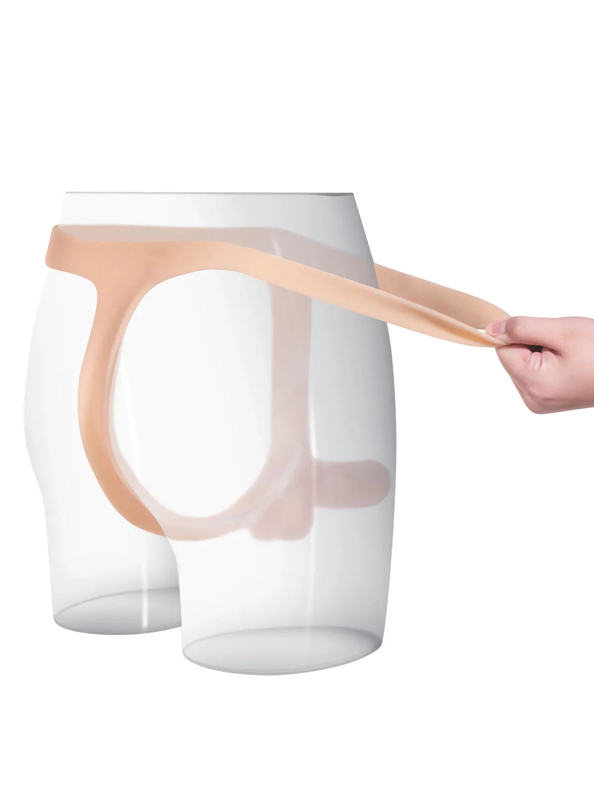 Nathan - Ultra-Dunne Siliconen Voorbind Dildo met Vlezig Huid - 15 cm