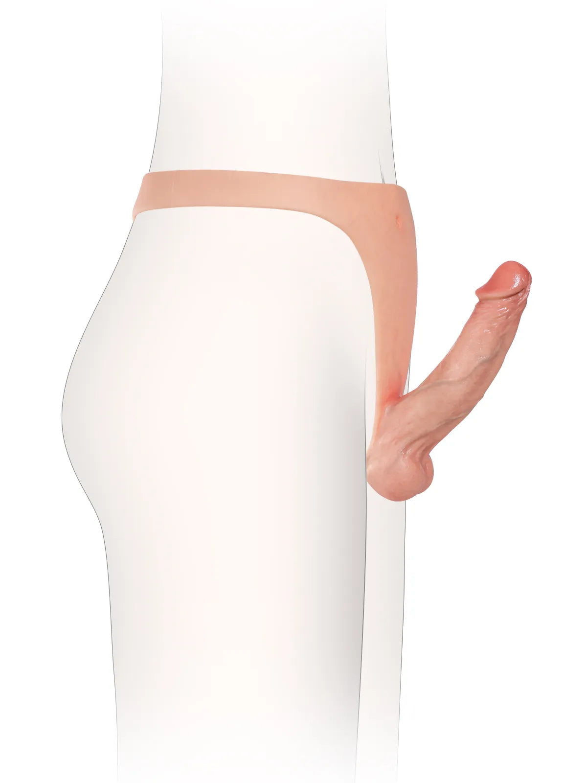 Nick - Lichtgewicht Siliconen Voorbind Dildo met Slanke Riem - 16 cm