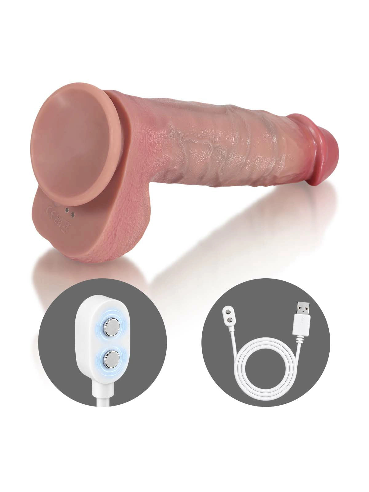 Nico - Realistische Stotende Dildo met Zachte Eikel en Zuignap - 25 cm