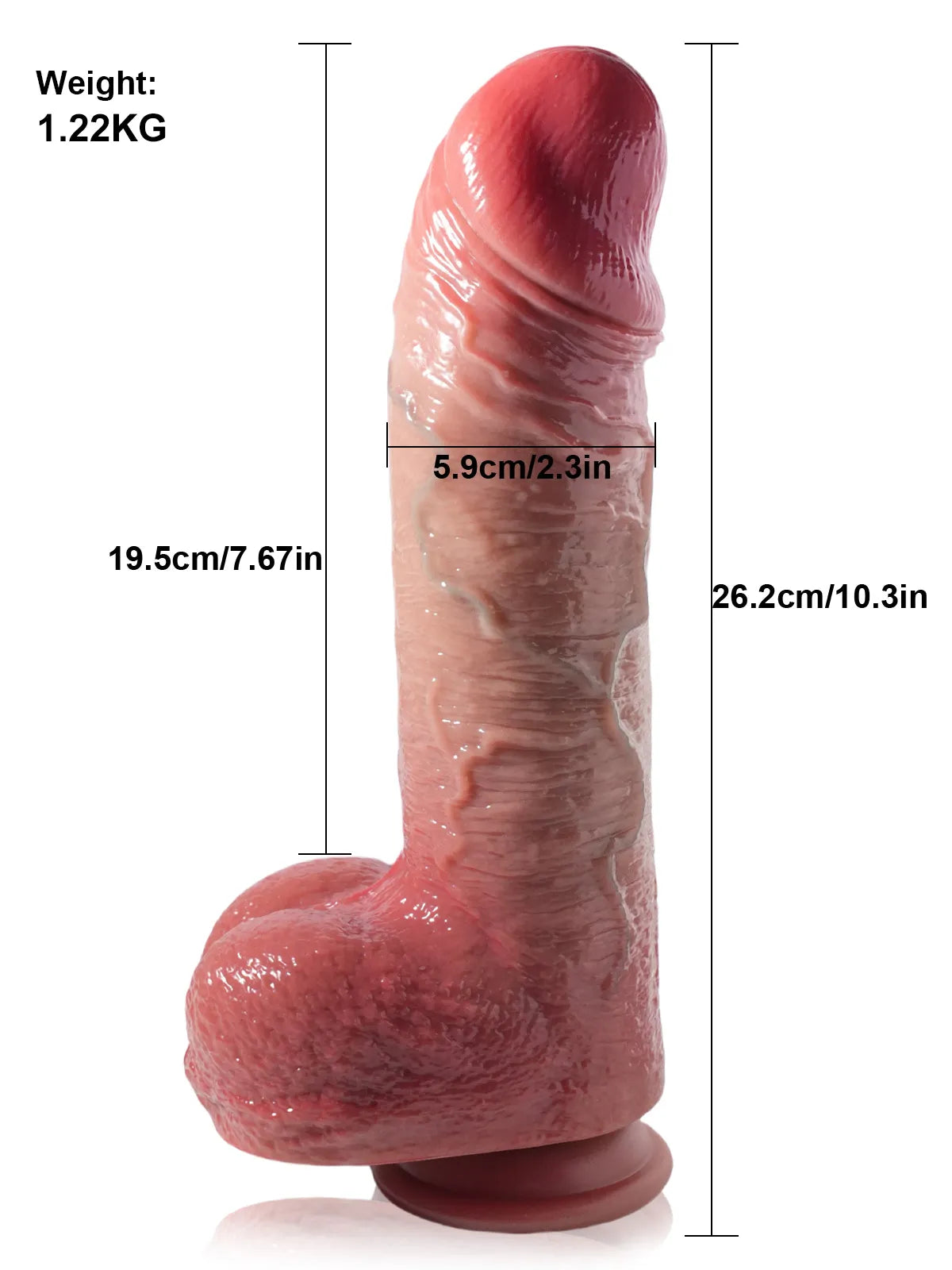 Patrick - Dikke Vibrerende en Stotende Dildo met 7 Stuwmodi en 3 Vibratiemodi - 26 cm