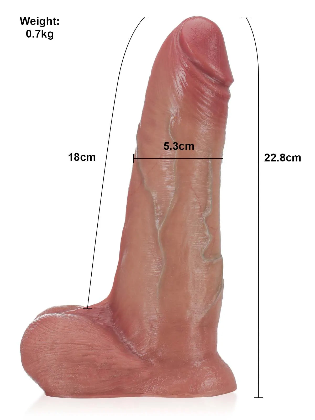 Phantom - Dikke Glijdende Huid Vac-U-Lock Dildo met Beweegbare Ballen - 22,8 cm