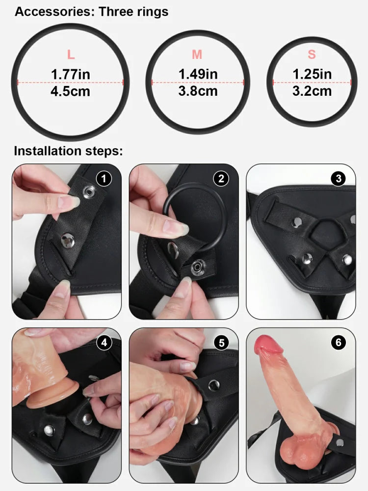 Rex - Verstelbaar Kunstlederen Harnas voor Dildo met Zuignap (zonder Dildo)