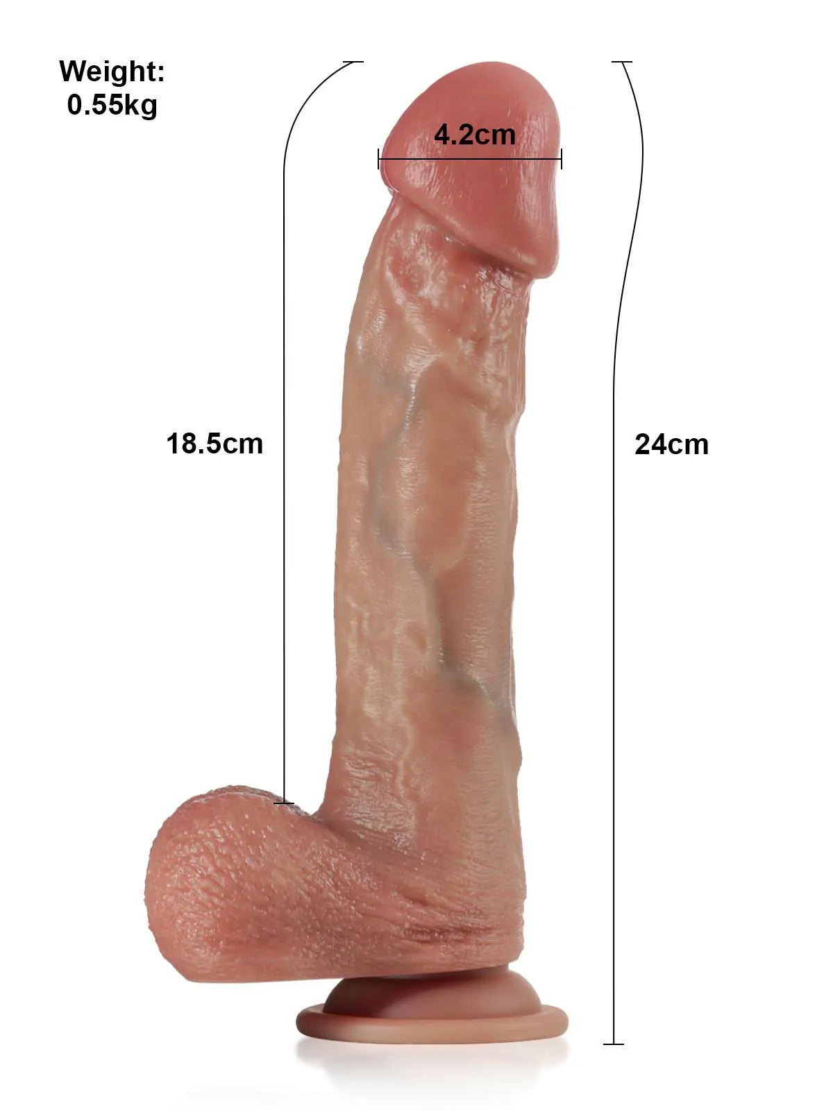 Richard - Stotende Vibrerende Dildo met 9 Snelheden en 3 Vibratie Modi - 24 cm