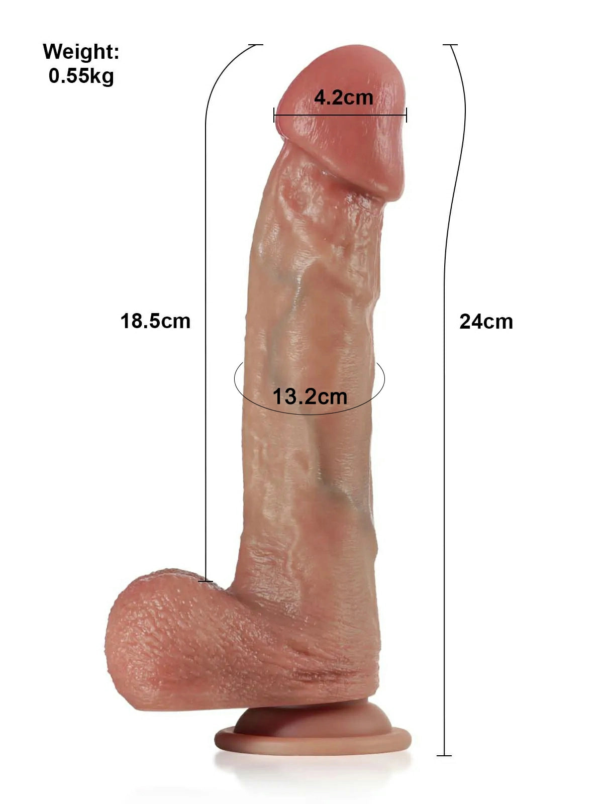 Richard - Stotende Vibrerende Dildo met 9 Snelheden en 3 Vibratie Modi - 24 cm