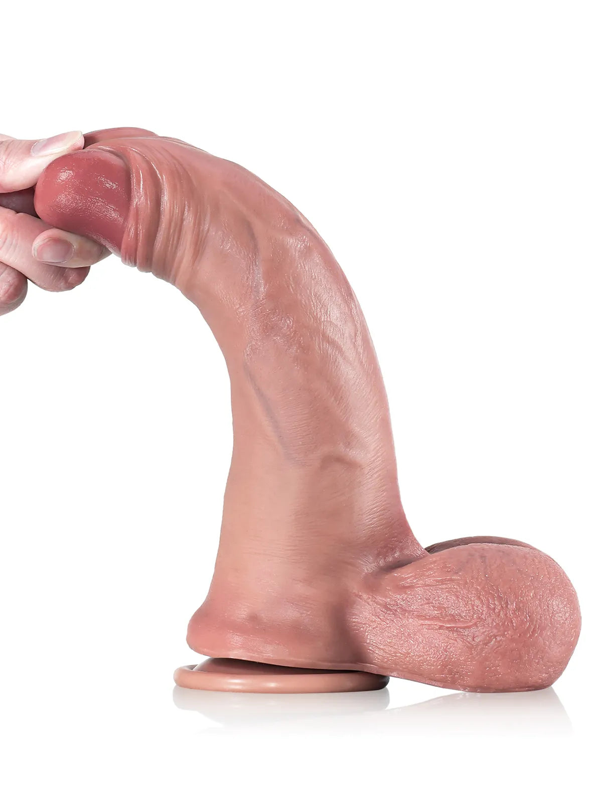 Sam - Realistische Dildo met Slijdende Huid en Beweegbare Ballen - 23,5 cm