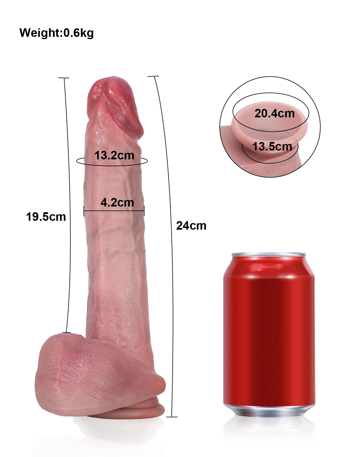 Sean - Slanke Realistische Dildo met Gerimpelde Testikels - 24 cm