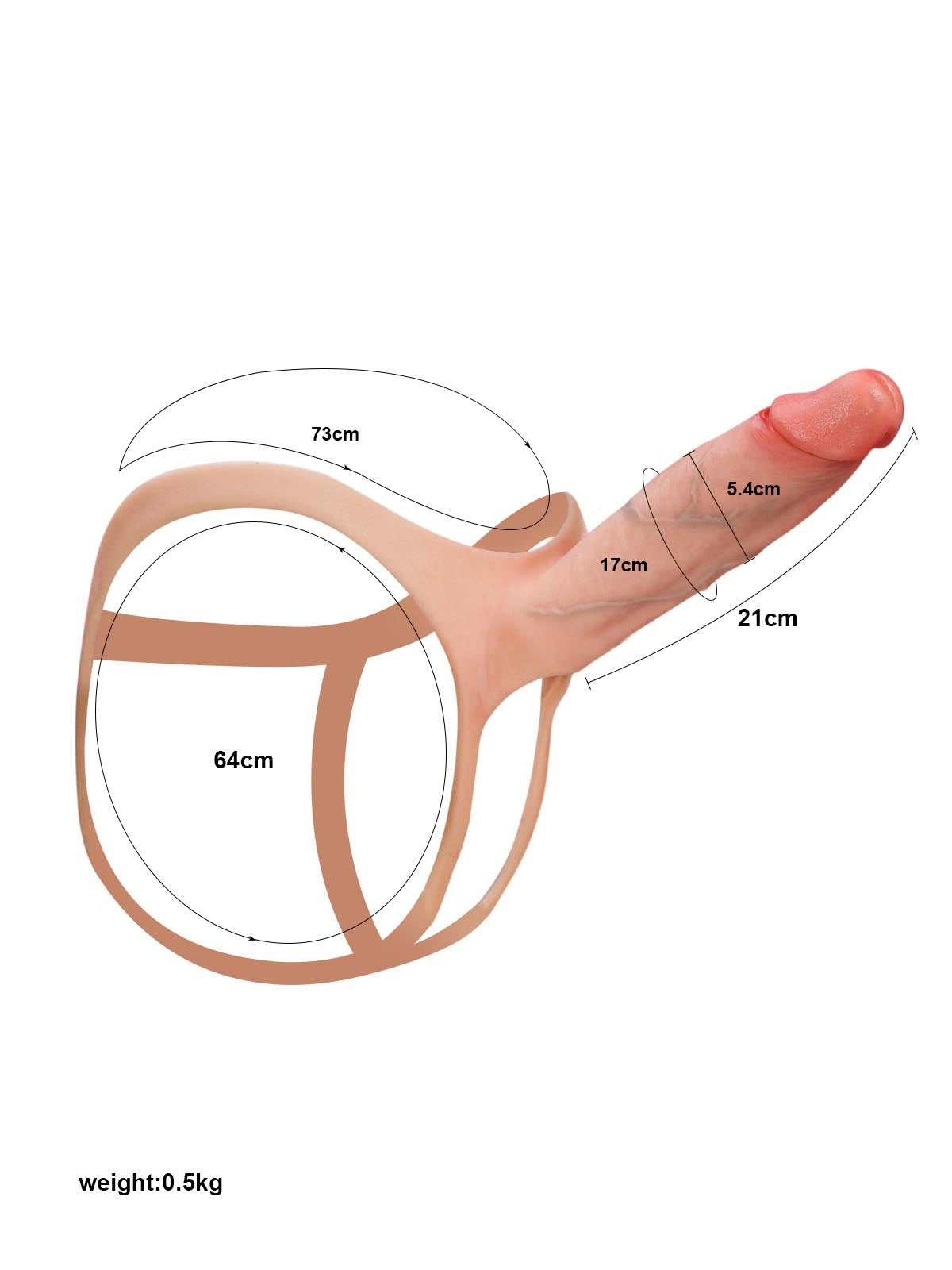 Seraphine - Holle Voorbind Strap-On Dildo als Penisverlenging en ED-Sleeve Draagbaar - 21 cm