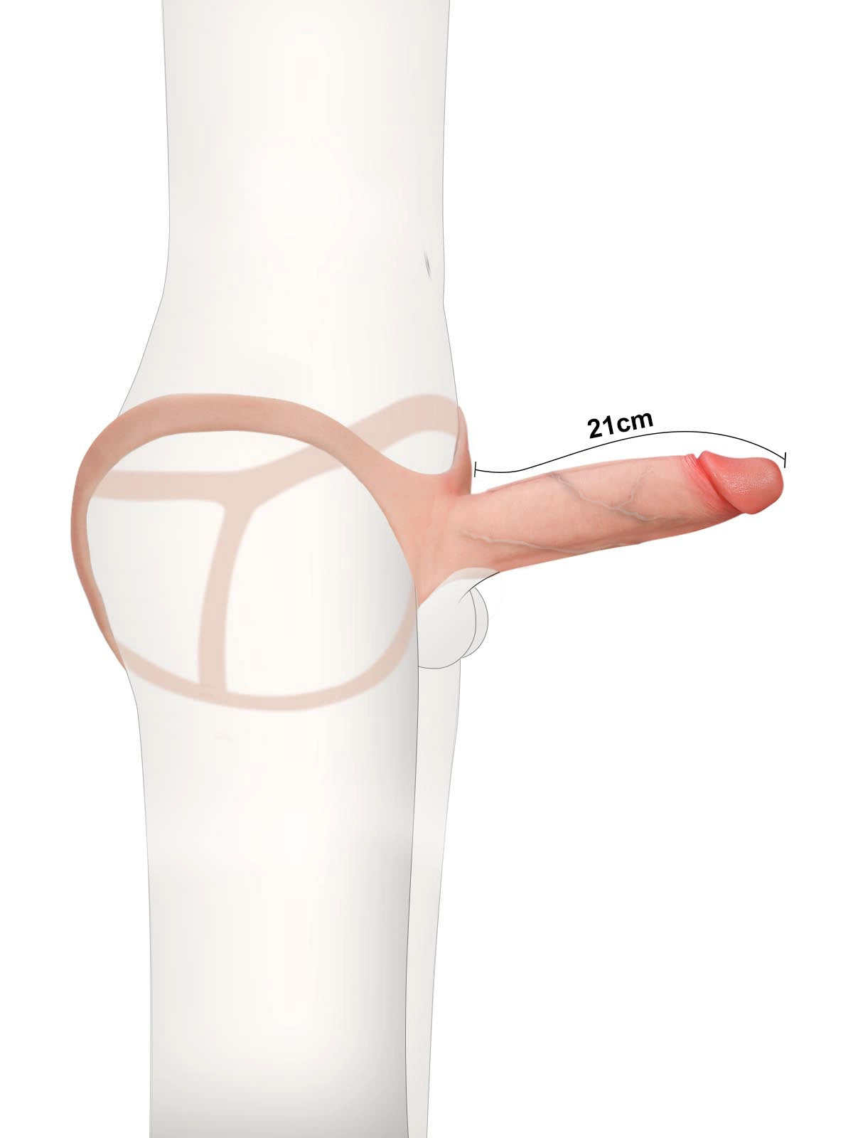Seraphine - Holle Voorbind Strap-On Dildo als Penisverlenging en ED-Sleeve Draagbaar - 21 cm