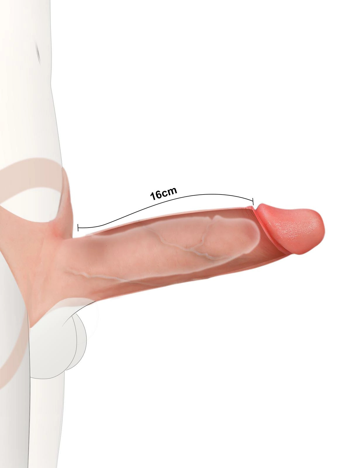 Seraphine - Holle Voorbind Strap-On Dildo als Penisverlenging en ED-Sleeve Draagbaar - 21 cm
