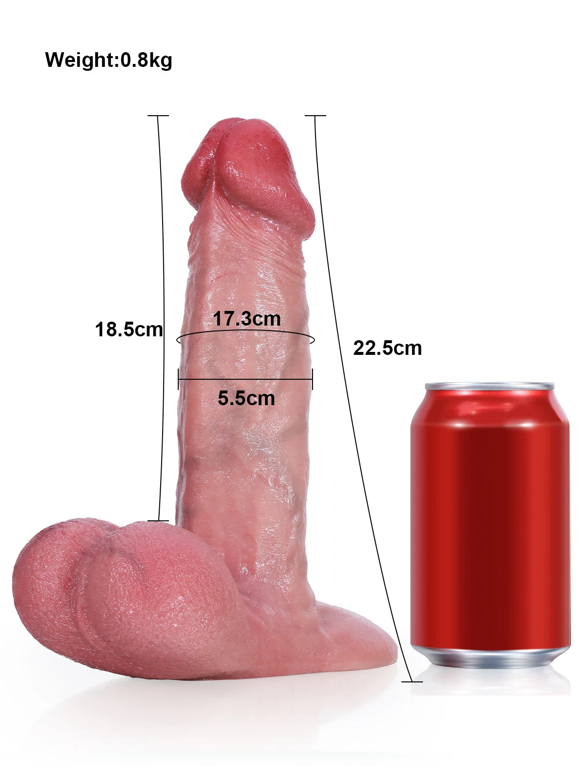 Stephen - Realistische Dildo met Vac-U-Lock Systeem en Dikke Schacht - 22,5 cm