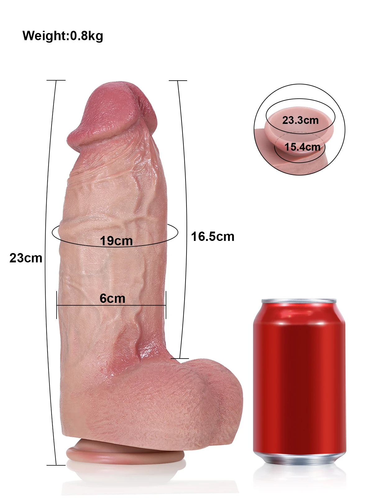 Thor - Grote Dikke Realistische Dildo met Volle Schacht - 23 cm/27 cm